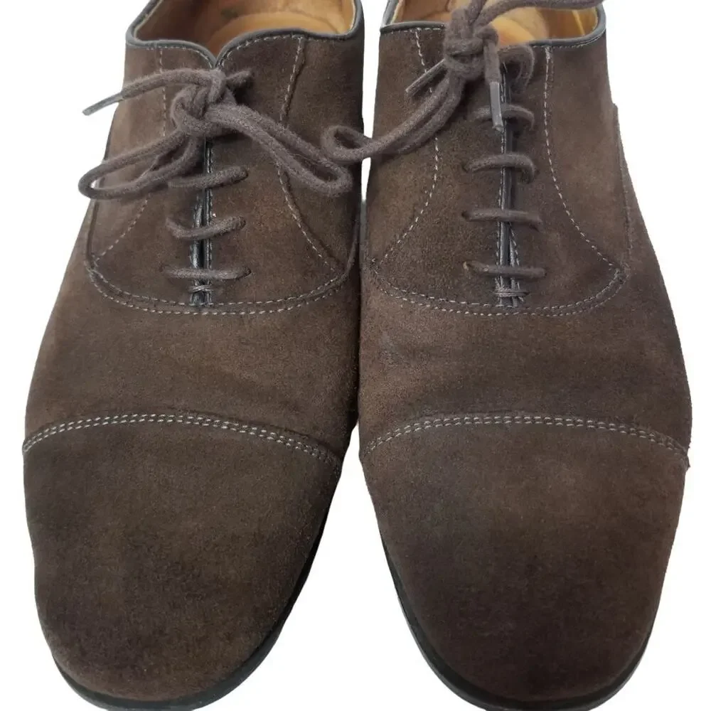 Zara Mens Brown Leather Oxford Dress Shoes Size 8 (41EU) Career Corp Wedding